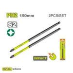 ست دو 2 عددی سرپیچ گوشتی ضربه ای PH2 چهارسو 150 میلی متر S2 دایلو مدل DTSV4K64 - تصویر 2